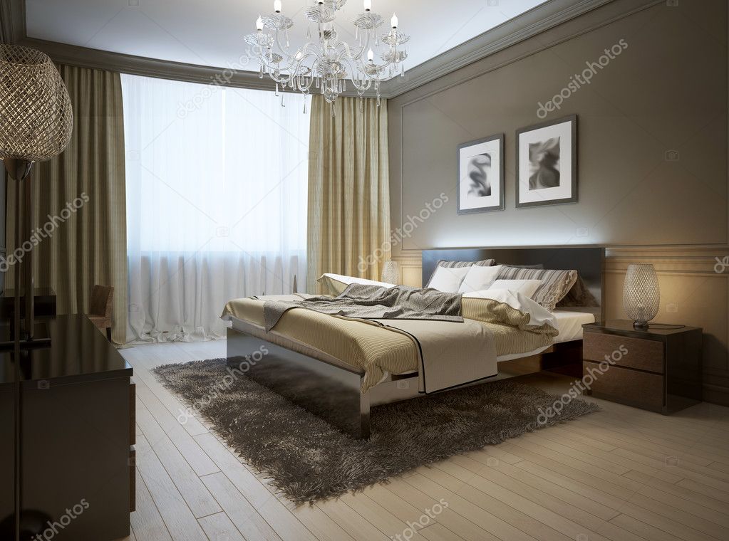 Bedroom interior in modern style Stock Photo by ©kuprin33 49110639