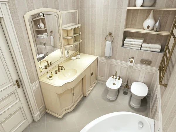 Luksusowa łazienka, styl klasyczny — Zdjęcie stockowe