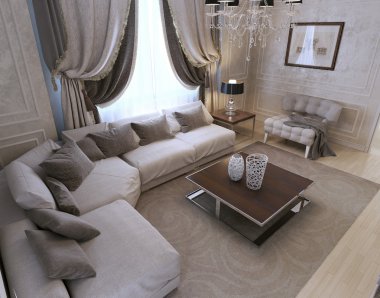 oturma odası, art deco tarzı, Klasik stil