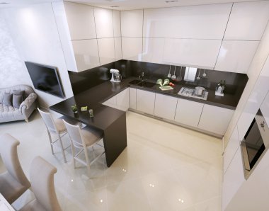 Kitchen interior, modern style clipart