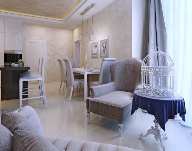  salon alanı, art deco tarzı