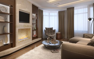 modern bir tarzda oturma odası 