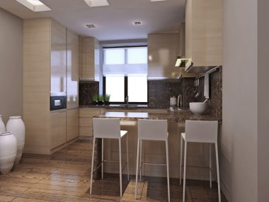 modern tarzda mutfak yemek odası 