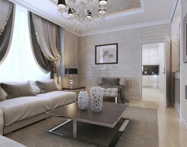 Obývací pokoj, ve stylu art deco, klasický styl — Stock fotografie