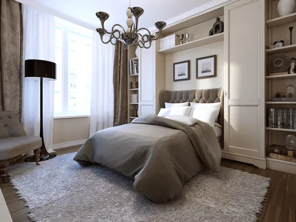 Yatak odasında modern tarz — Stok fotoğraf