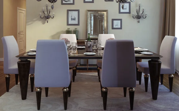 Luxury dining room, art deco style — Stock Photo, Image