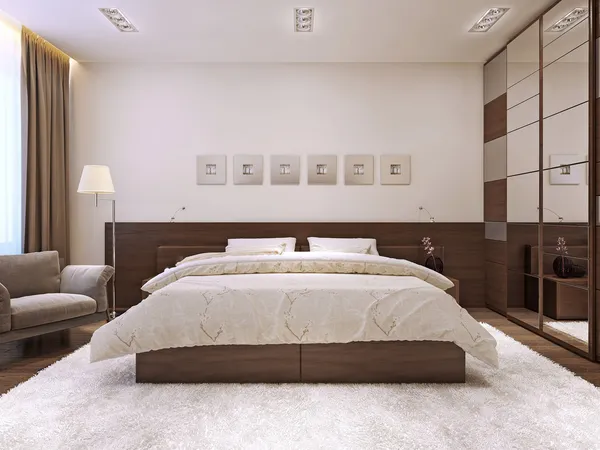 Bedroom interior in modern style — Stock Photo, Image