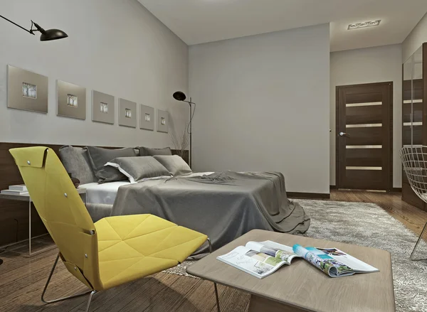 Interior del dormitorio en estilo contemporáneo —  Fotos de Stock