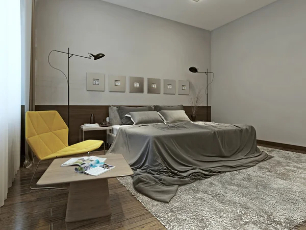 Интерьер спальни в современном стиле — стоковое фото