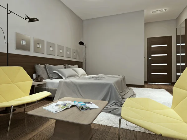Camera da letto in stile contemporaneo — Foto Stock