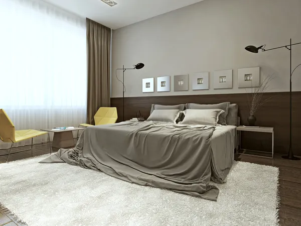 현대적인 스타일의 침실 인테리어 — 스톡 사진