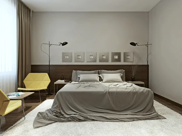 Camera da letto in stile contemporaneo — Foto Stock