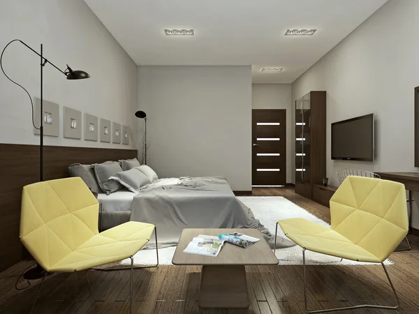 Interior del dormitorio en estilo contemporáneo —  Fotos de Stock