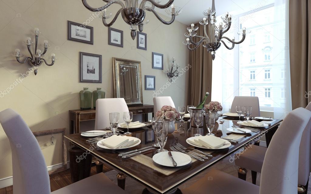 Luxury dining room, art deco style