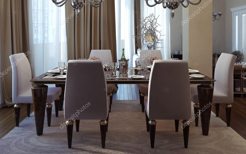Luxury dining room, art deco style — Stock Photo © kuprin33 49470301