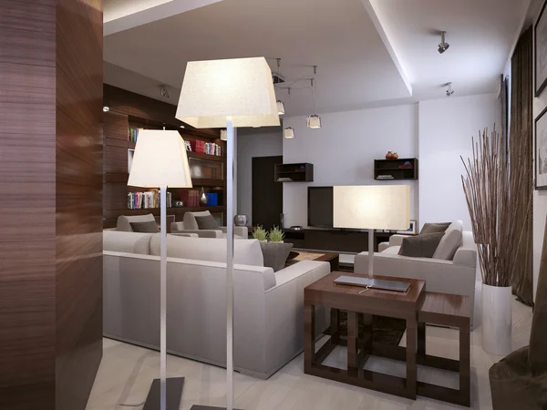 Living room modern interiör — Stockfoto