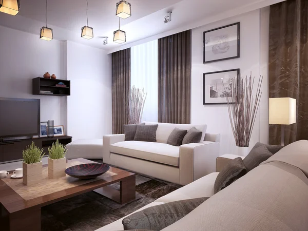 Living room modern interiör — Stockfoto