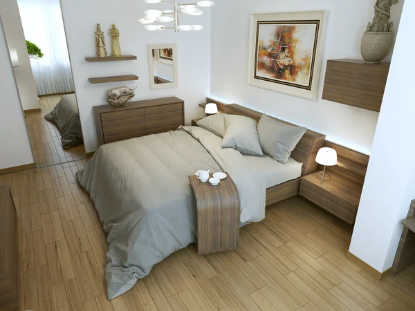 Yatak odası modern iç — Stok fotoğraf