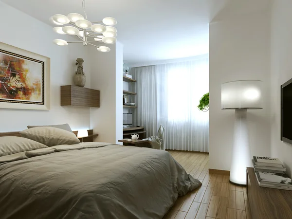 Schlafzimmer modern eingerichtet — Stockfoto