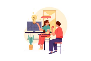 İş haritası, kâr illüstrasyonu konsepti. Düz illüstrasyon beyaz arkaplanda izole edildi. 