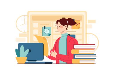 İş haritası, kâr illüstrasyonu konsepti. Düz illüstrasyon beyaz arkaplanda izole edildi. 