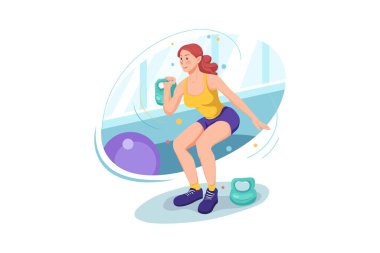 Sport Illustration konsepti. Düz illüstrasyon beyaz arkaplanda izole edildi. 