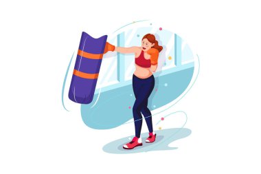 Sport Illustration konsepti. Düz illüstrasyon beyaz arkaplanda izole edildi. 