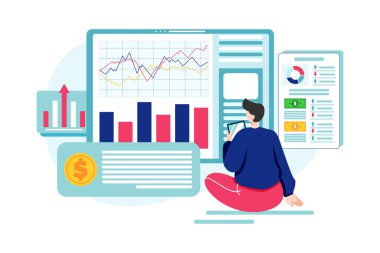 Business Activities Illustration concept. Flat illustration isolated on white background