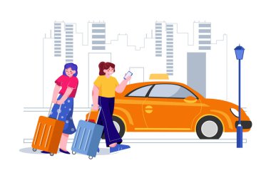 taxi application concept, vector illustration