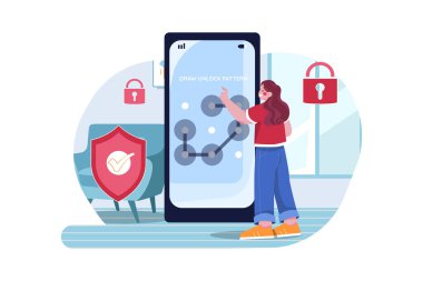 Erişimler, doğrulama, tanımlama konsepti vektör illüstrasyonu