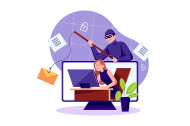 thief, crime concept, vector illustration