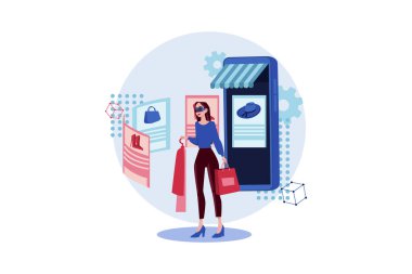 Metaverse and virtual reality Illustration concept. Flat illustration isolated on white background.