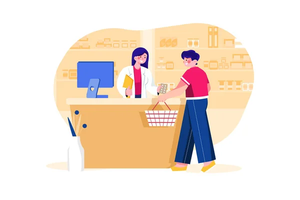 Man Drug Store Vector Illustration Graphic Design — Stok Vektör