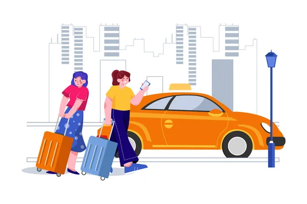 Taxi Application Concept Vector Illustration — Vetor de Stock