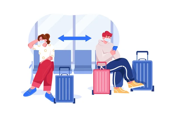 Couple Suitcase Luggage Vector Illustration Design — Vetor de Stock