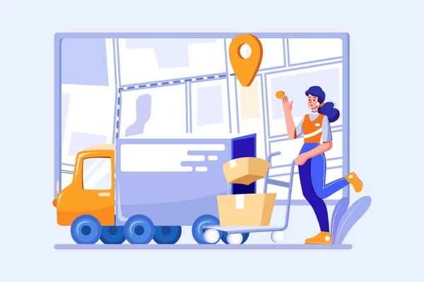 Parcel Delivery Service Illustration 고립된 — 스톡 벡터