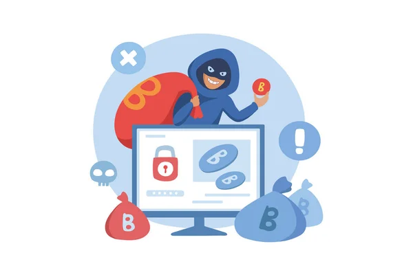 Hacker Attack Concept Vector Illustration —  Vetores de Stock