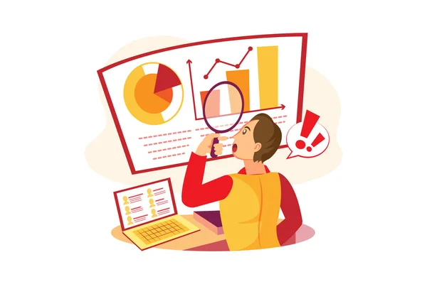 Market Research Illustration Concept Flat Illustration Isolated White Background — Wektor stockowy