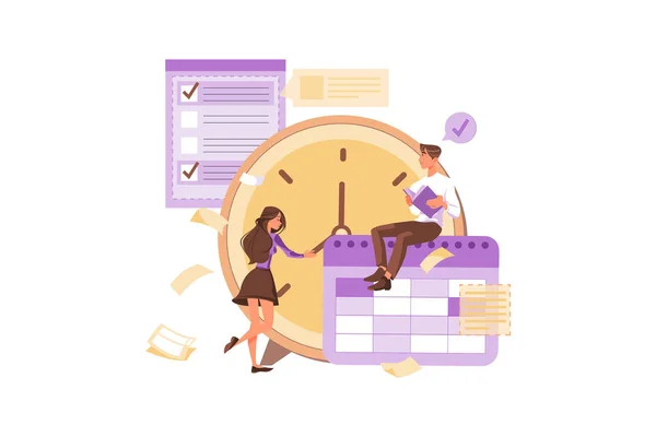 Business Concept Young People Working Home Vector Illustration Design — Stockvektor