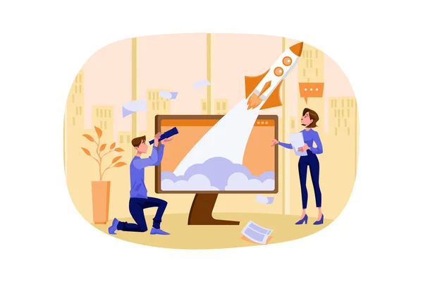 Business Activities Illustration Concept Flat Illustration Isolated White Background — Stockvektor
