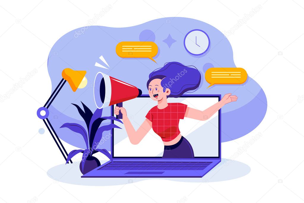 Digital Marketing Illustration concept. Flat illustration isolated on white background
