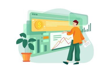 Finance Management Illustration concept. Flat illustration isolated on white background.