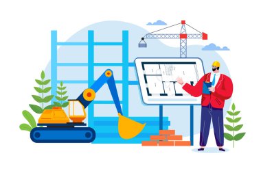 Construction service Illustration concept. Flat illustration isolated on white backgroun