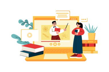 Education Resources Illustration concept. Flat illustration isolated on white background.