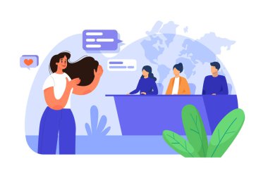 Business Startup Illustration konsepti. Düz illüstrasyon beyaz arkaplanda izole edildi