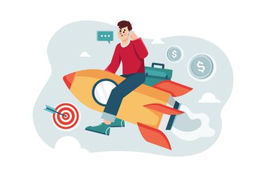 Business Startup Illustration concept. Flat illustration isolated on white background