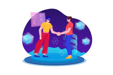 Metaverse Technology Illustration concept. Flat illustration isolated on white background