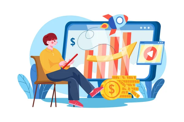 Pazarlama Ekibi Buluşma Resimlerinde Piyasa Eğilimlerini Tartışıyor Düz  Illüstrasyon Beyaz ©freeslab 566677908'e ait Stok Vektör