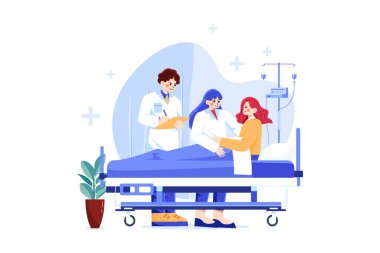 Sağlık ve Tıbbi İllüzyon konsepti. Düz illüstrasyon beyaz arkaplanda izole edildi