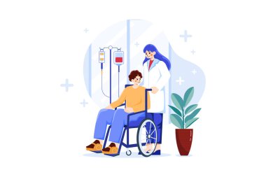 Sağlık ve Tıbbi İllüzyon konsepti. Düz illüstrasyon beyaz arkaplanda izole edildi